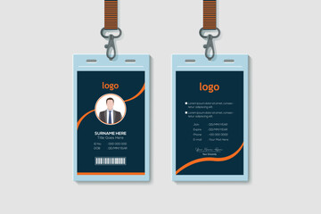 Creative Modern ID Card Template. Vertical Double-sided Flat Identity Card Design Vector Illustration