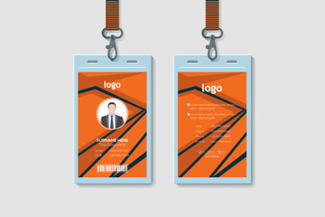 Creative Modern ID Card Template. Vertical Double-sided Flat Identity Card Design Vector Illustration
