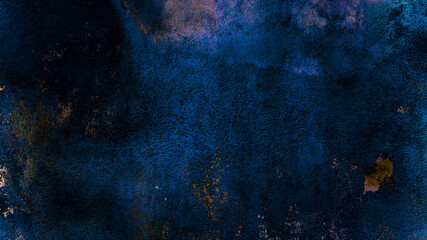 Background neon wall. Abstract bar brick texture. Dark blue night light background. Futuristic basement room, empty old wall.