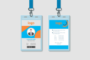 Technology Creative Shape Office Vertical Double-sided ID Card Design Template. Flat Identity Card Design Vector Illustration