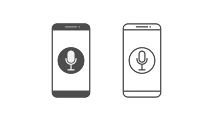 Smartphone and voice icon notification vector