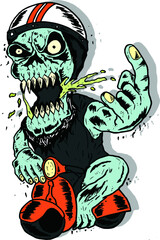 halloween zombie with a skull