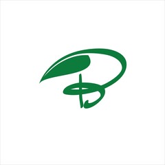 initial b logo vector template leaves