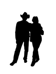 silhouettes of man and woman