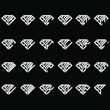 MQA to MQZ letter logo creative design, Multiple triple letter logo design