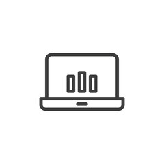 Laptop icon with music player and white background