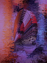 Fototapete Lavendel Abbildung der Abstraktion 3d des Objektlogos auf Hintergrund