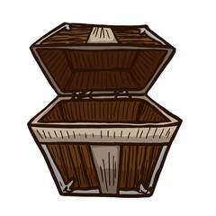 Treasure chest vector illustration isolated on white background