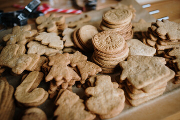 Homemade shortbread cookies. Christmas cookies. Gingerbreads.