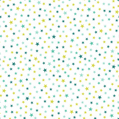 Seamless pattern with green and blue stars