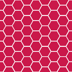 Seamless pattern with pink and white honeycomb