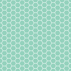 Seamless pattern with green and white honeycomb