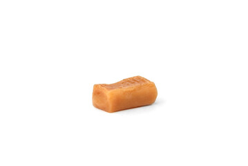 Caramel (toffee) candy isolated on white background.