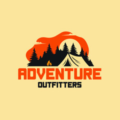 Adventure outfitters logo vector. Ready made forest outdoor adventure related business