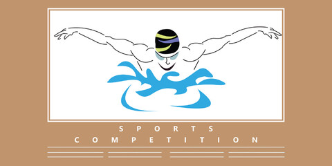 2d illustration world swimming day
