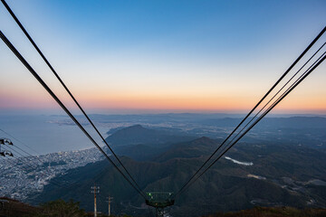 鶴見岳山頂からの眺望 - ロープウェイ - 夕景