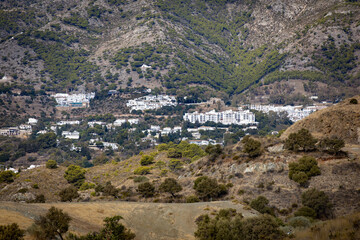 Fototapeta na wymiar landscape with mountains and village