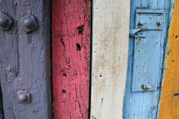 colorful hardwood fence background design for distinguish and separate concept