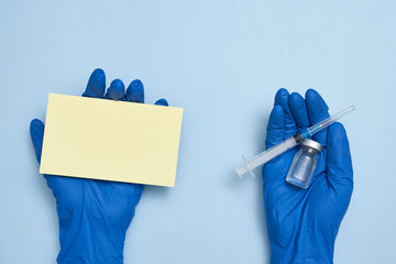 Doctor hand holds a card with text - New covid variant Omicron. Covid-19 new variant - Omicron....