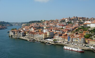 Naklejka na ściany i meble Porto Old town panorama with Douro river - Portugal 