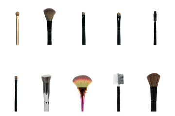 make up brushes isolated on white