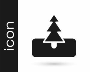 Black Tree icon isolated on white background. Forest symbol. Vector