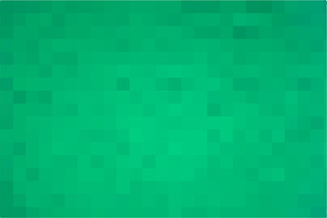 Vector green background. Geometric texture from green squares. A backing of mosaic squares. Abstract green backdrop, space for your design or text. Vector illustration