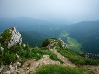 Fototapeta na wymiar rocky mountain tourism trails for hiking