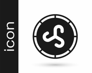 Black Shield viking icon isolated on white background. Round wooden shield. Security, safety, protection, privacy, guard concept. Vector