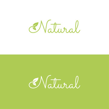 natural wordmark logo for organic free vector stock design