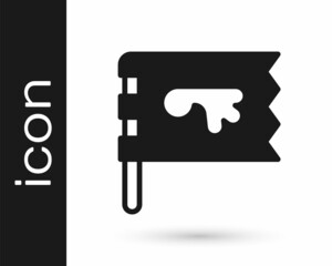 Black Viking flag icon isolated on white background. Vector