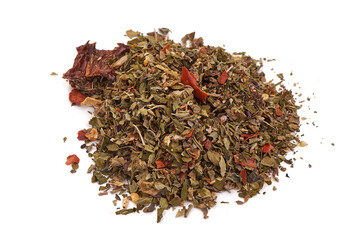 Arabian fruit tea, isolated on white background. High resolution image.