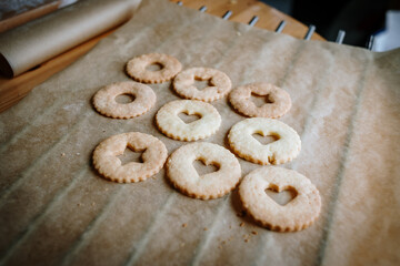 Homemade shortbread cookies. Christmas cookies. Gingerbreads.