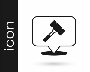 Black Auction hammer icon isolated on white background. Gavel - hammer of judge or auctioneer. Bidding process, deal done. Auction bidding. Vector