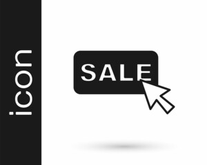 Black Price tag with an inscription Sale icon isolated on white background. Badge for price. Promo tag discount. Vector