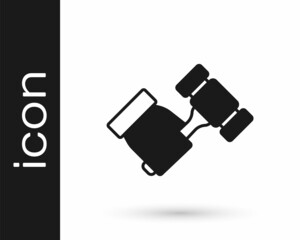 Black Auction hammer icon isolated on white background. Gavel - hammer of judge or auctioneer. Bidding process, deal done. Auction bidding. Vector