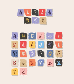 ransom note alphabet font poster