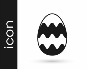 Black Easter egg icon isolated on white background. Happy Easter. Vector