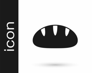 Black Christian bread icon isolated on white background. Religion and Christianity. Vector