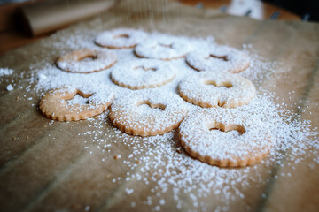 Homemade shortbread cookies. Christmas cookies. Gingerbreads.