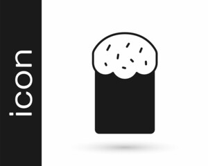 Black Easter cake icon isolated on white background. Happy Easter. Vector