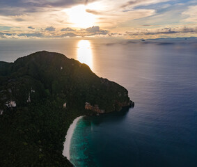  Koh Phi Phi Thailand, Turquoise clear water Thailand Koh Pi Pi, Scenic aerial view of Koh Phi Phi...