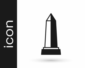 Black Obelisk of Alexandria icon isolated on white background. Stone monument. Historical monument. High pillar memorial and column. Vector