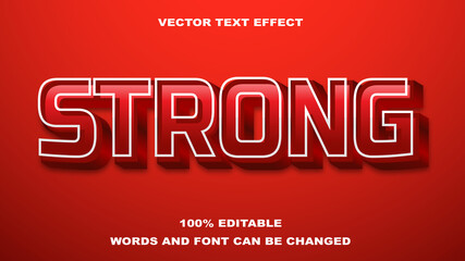 TEXT EFFECT EDITABLE STRONG RED AND WHITE