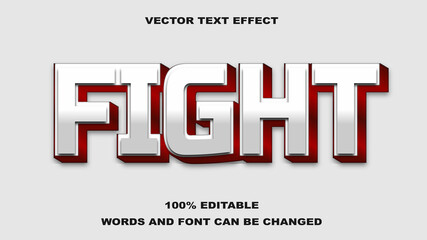 TEXT EFFECT EDITABLE FIGHT WHITE AND RED
