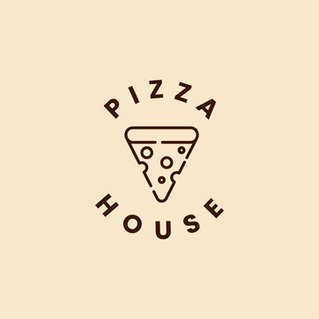 line logo design pizzeria. symbol vector Italian pizza restaurant.
