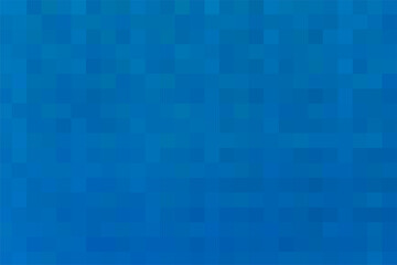 Blue background. Geometric texture from blue squares. Abstract pattern of square pixels. A backing of mosaic squares. Blue backdrop for branding, calendar, poster, card, banner, cover, header