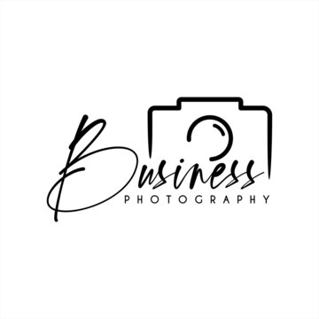 minimalist signature photography logo vector