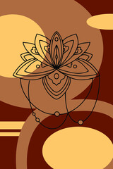 Boho style abstract posters with  vector illustrations Perfect for greeting card poster banner