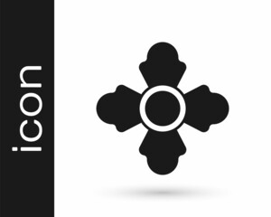 Black Firefighter icon isolated on white background. Vector